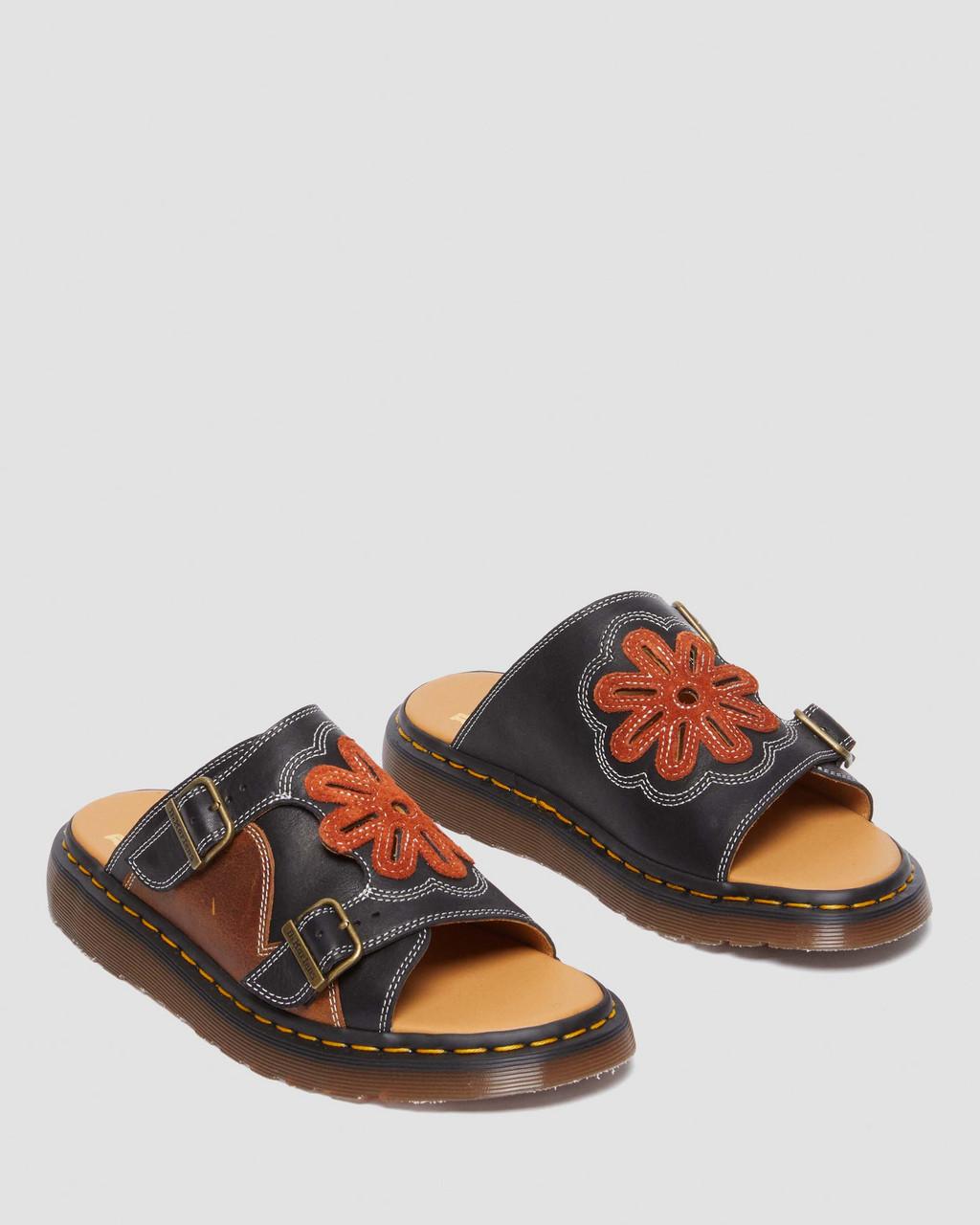 Chanclas Dr Martens Dayne Made in England Leather & Suede Applique Hombre Negros | 31189378