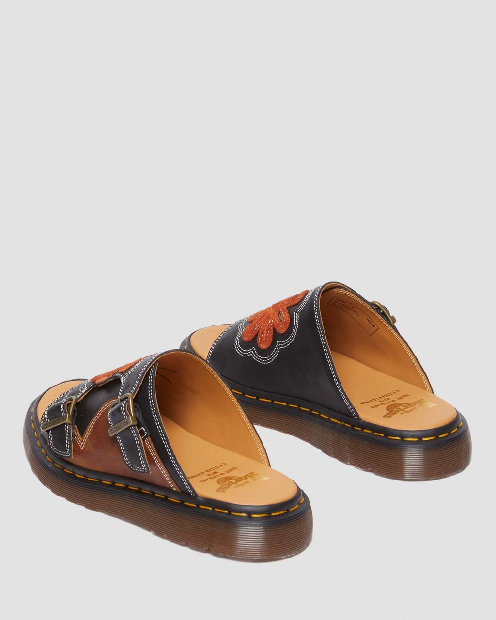 Chanclas Dr Martens Dayne Made in England Leather & Suede Applique Hombre Negros | 31189378