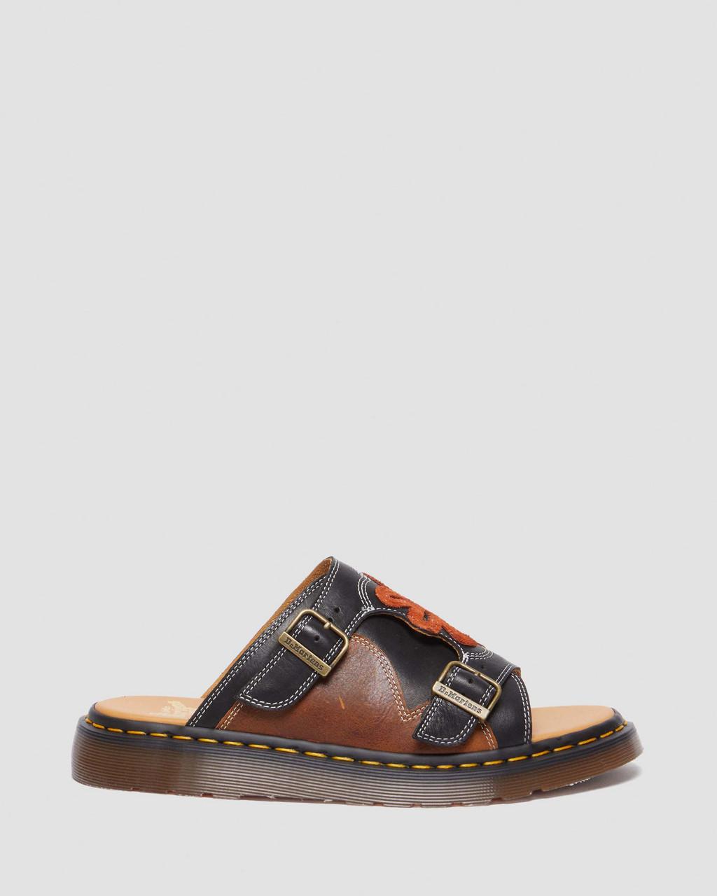 Chanclas Dr Martens Dayne Made in England Leather & Suede Applique Hombre Negros | 31189378