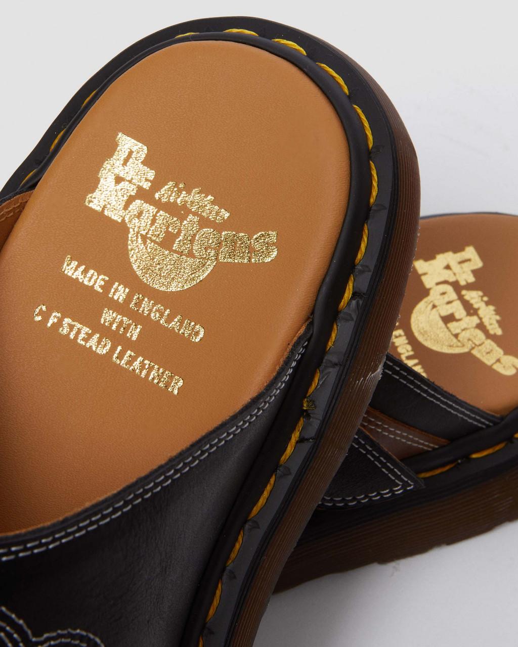 Chanclas Dr Martens Dayne Made in England Leather & Suede Applique Hombre Negros | 31189378
