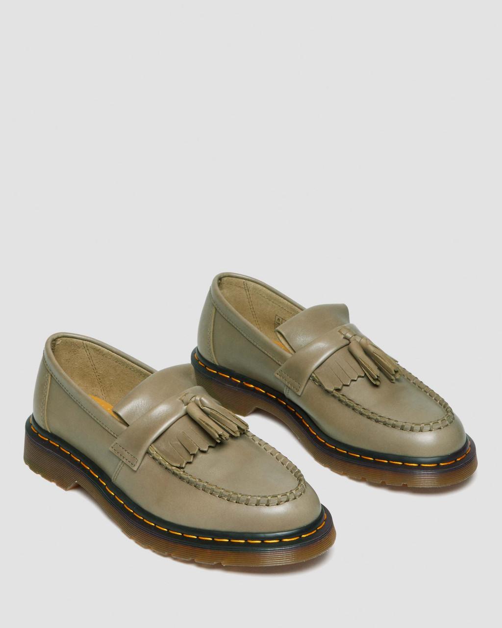 Mocasines Dr Martens Adrian Carrara Leather Tassel Hombre Verde Oliva | 83508119