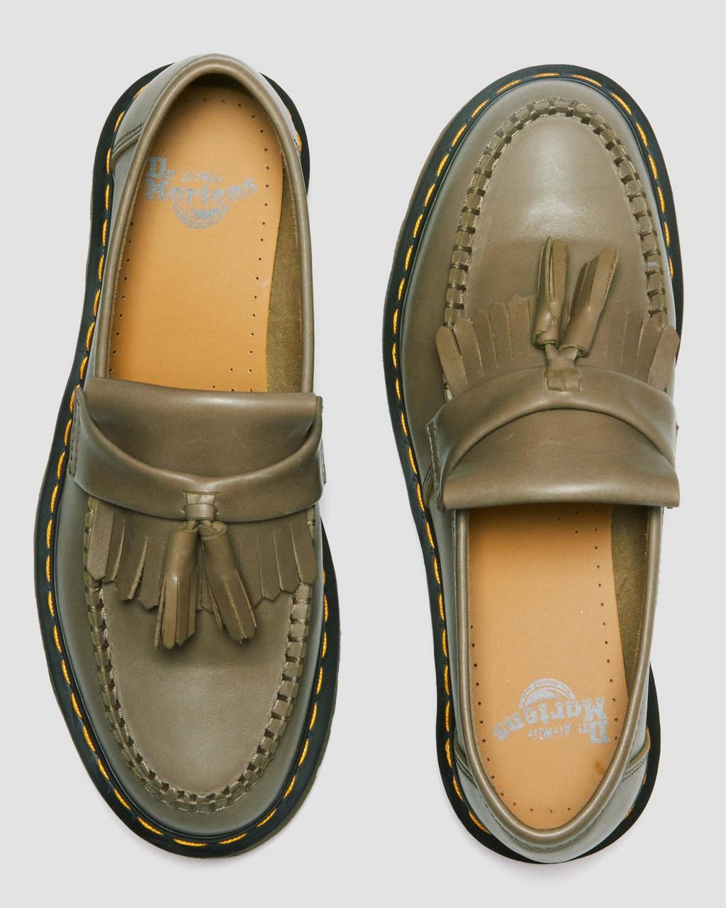 Mocasines Dr Martens Adrian Carrara Leather Tassel Hombre Verde Oliva | 83508119