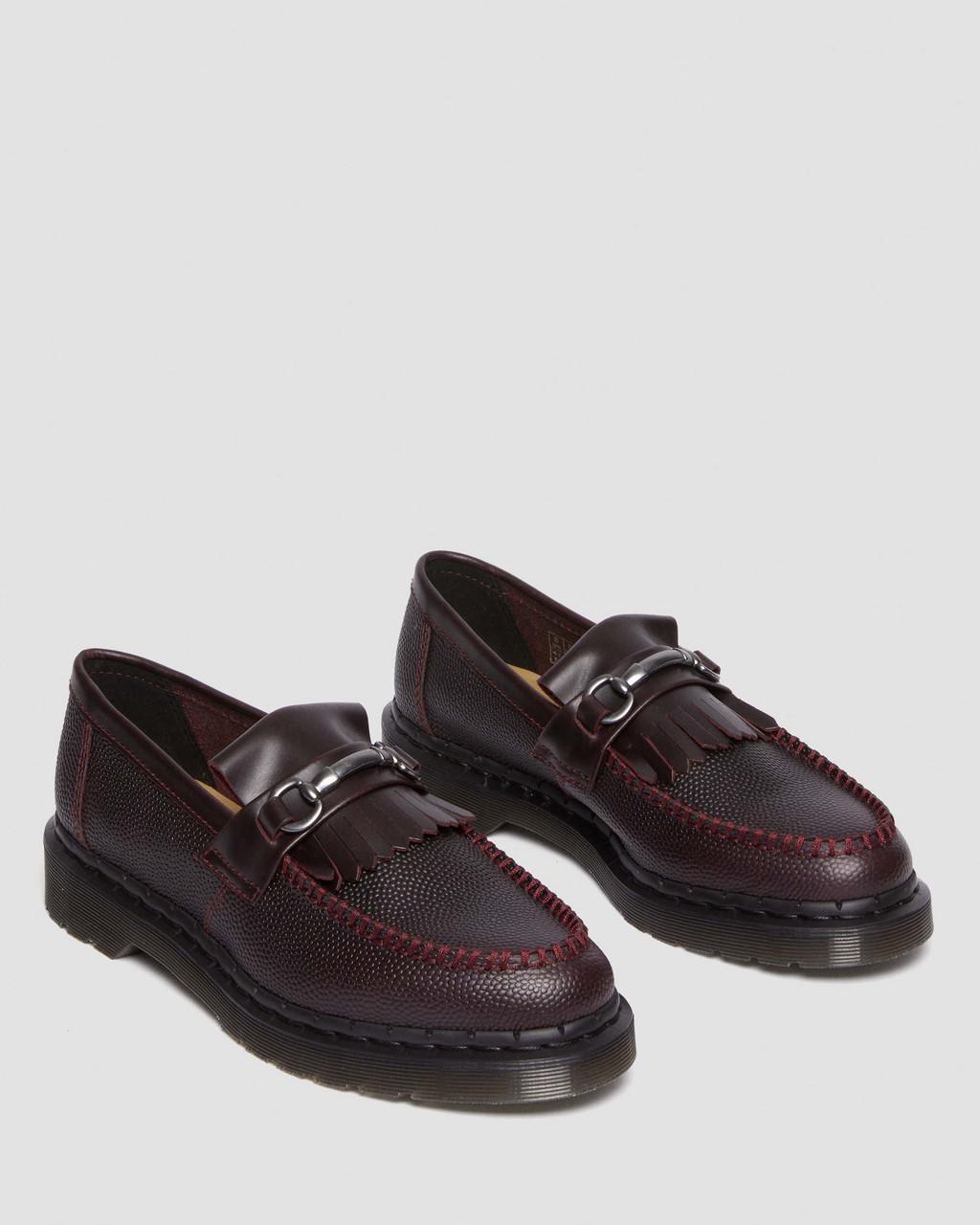 Mocasines Dr Martens Adrian Snaffle Pebble Grain Leather Kiltie Mujer Vino | 76022406
