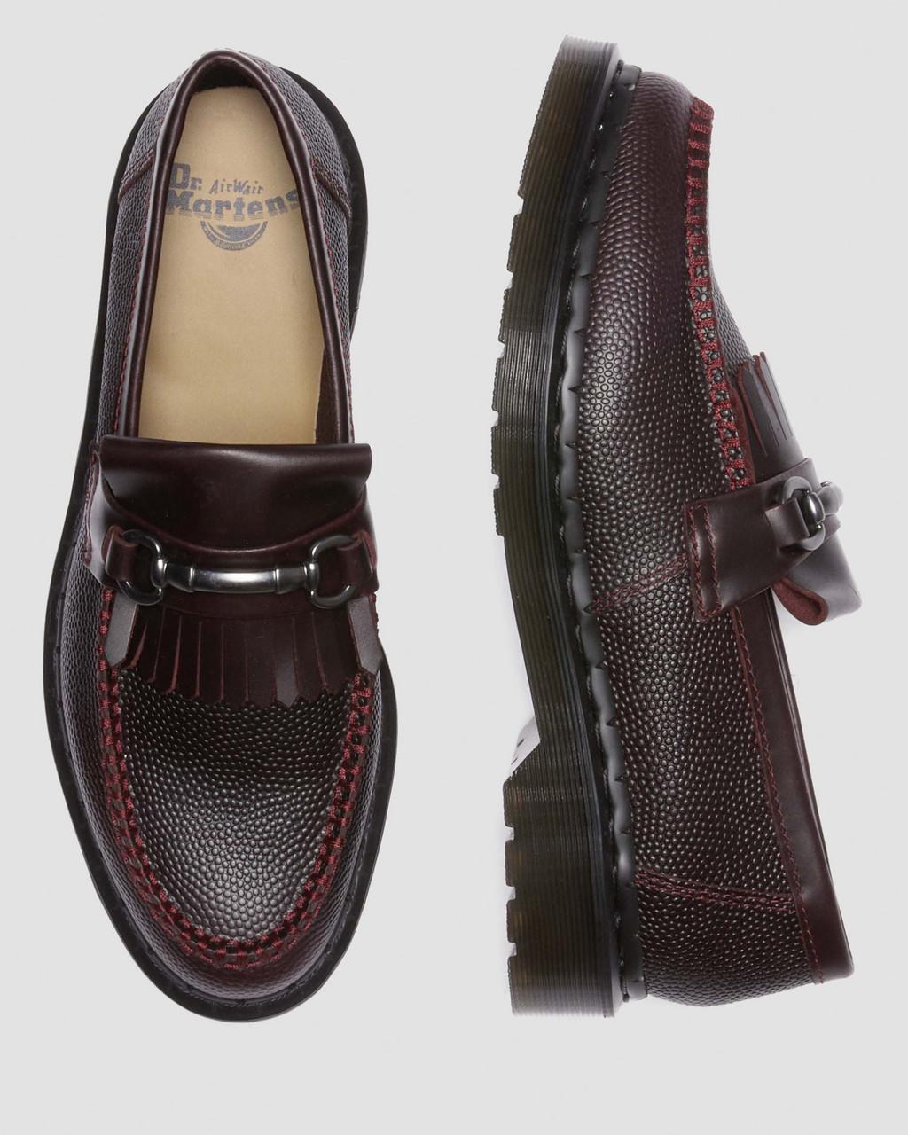 Mocasines Dr Martens Adrian Snaffle Pebble Grain Leather Kiltie Hombre Vino | 37512893