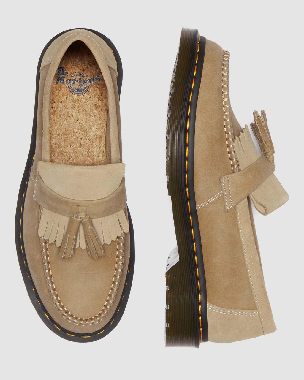 Mocasines Dr Martens Adrian Tumbled Nubuck Leather Tassel Hombre Marrom | 33665163