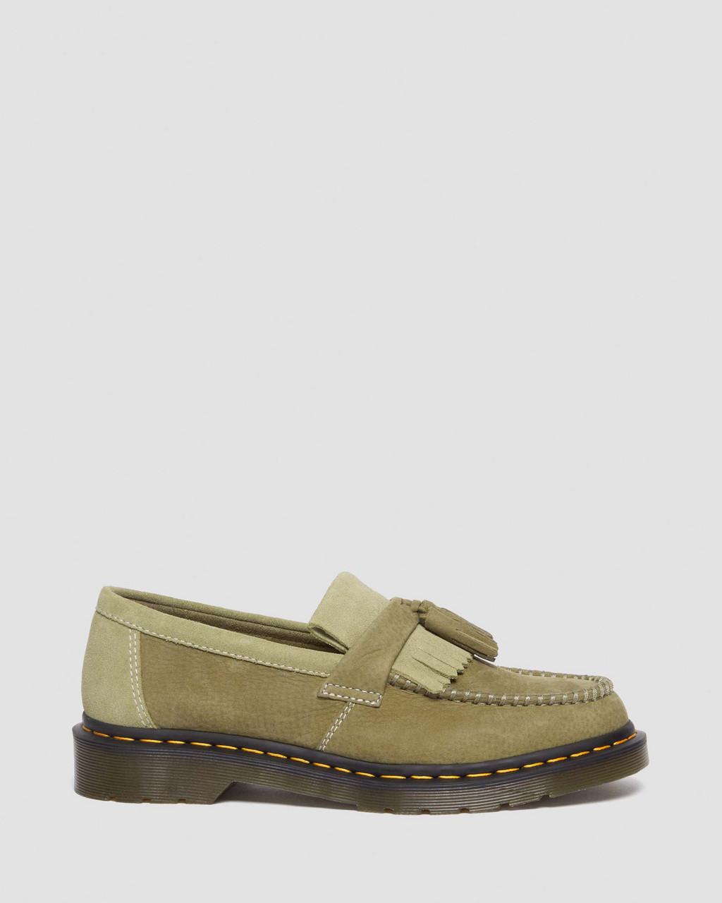 Mocasines Dr Martens Adrian Tumbled Nubuck Leather Tassel Mujer Verde Oliva | 92271982