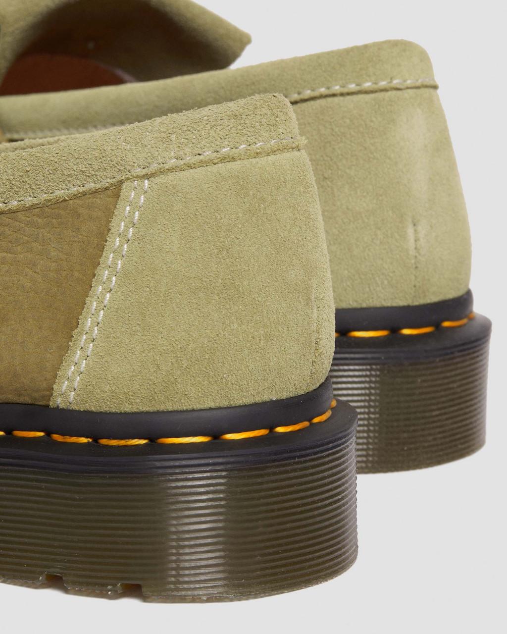 Mocasines Dr Martens Adrian Tumbled Nubuck Leather Tassel Mujer Verde Oliva | 92271982
