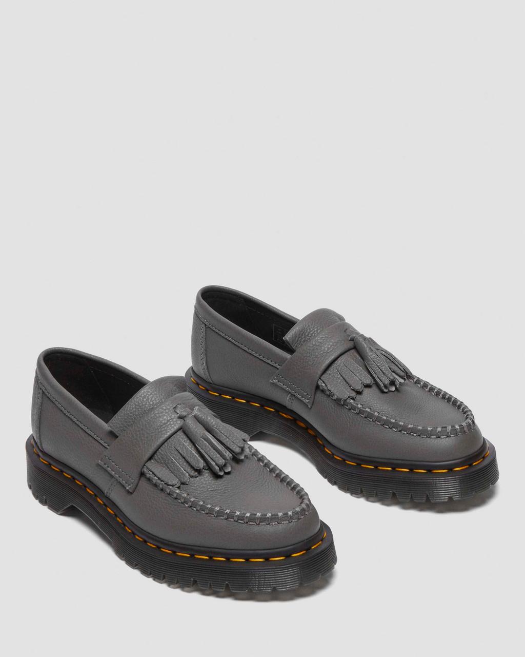 Mocasines Dr Martens Adrian Virginia Leather Tassel Mujer Grises | 74074968