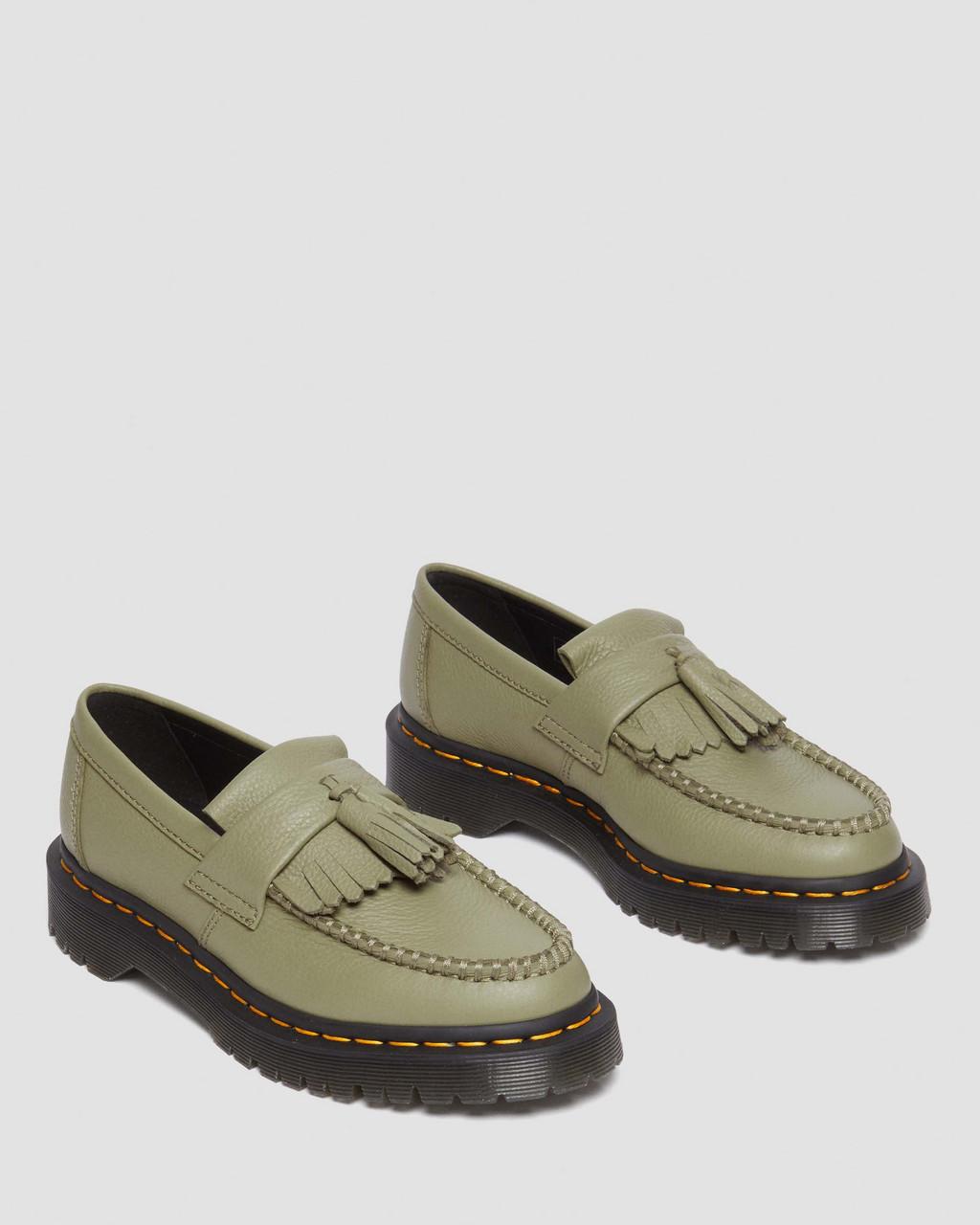 Mocasines Dr Martens Adrian Virginia Leather Tassel Mujer Verde Oliva | 77512057
