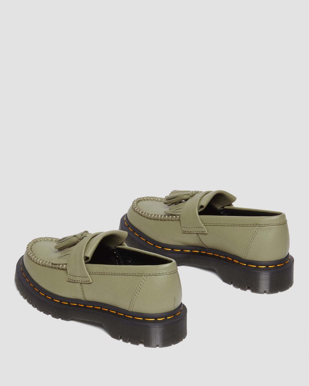 Mocasines Dr Martens Adrian Virginia Leather Tassel Mujer Verde Oliva | 77512057