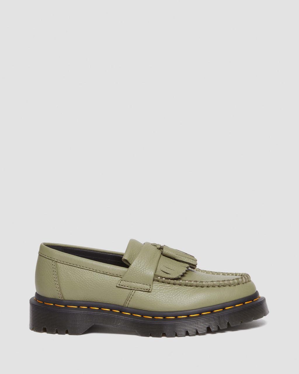 Mocasines Dr Martens Adrian Virginia Leather Tassel Mujer Verde Oliva | 77512057