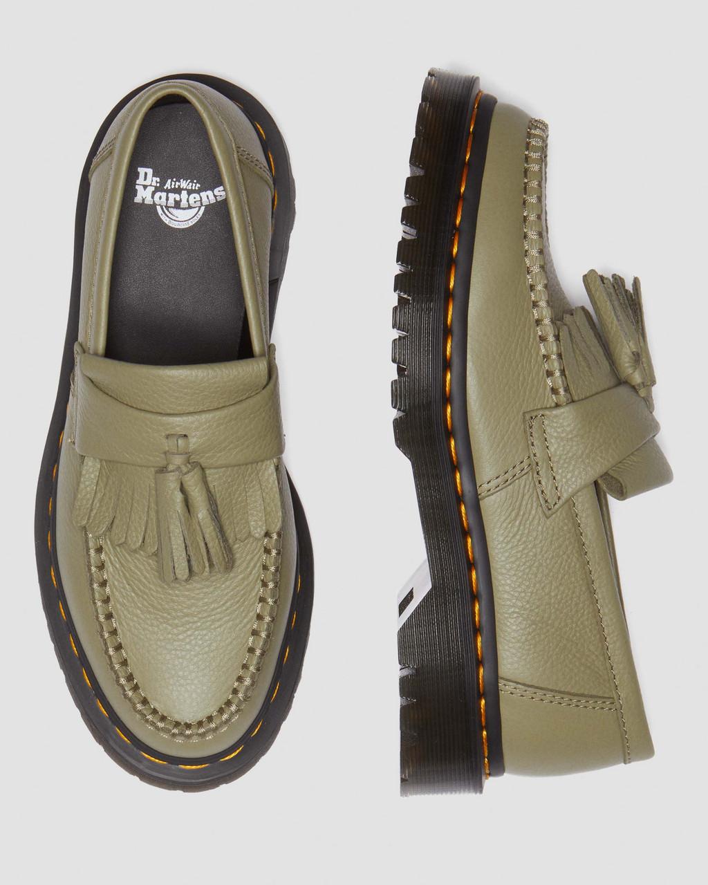 Mocasines Dr Martens Adrian Virginia Leather Tassel Mujer Verde Oliva | 77512057