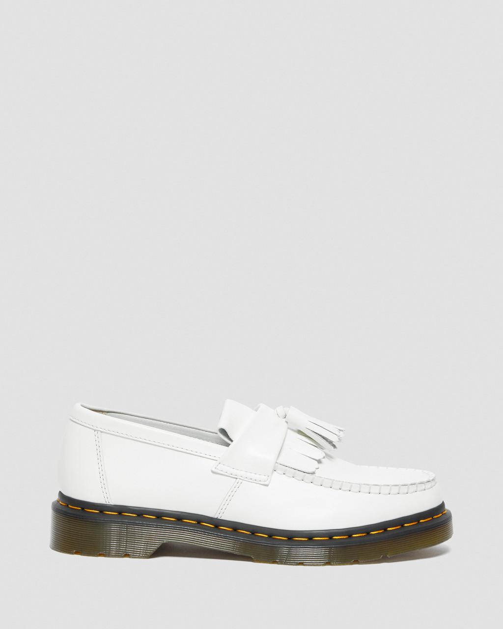 Mocasines Dr Martens Adrian Yellow Stitch Leather Tassel Mujer Blancos | 46530044