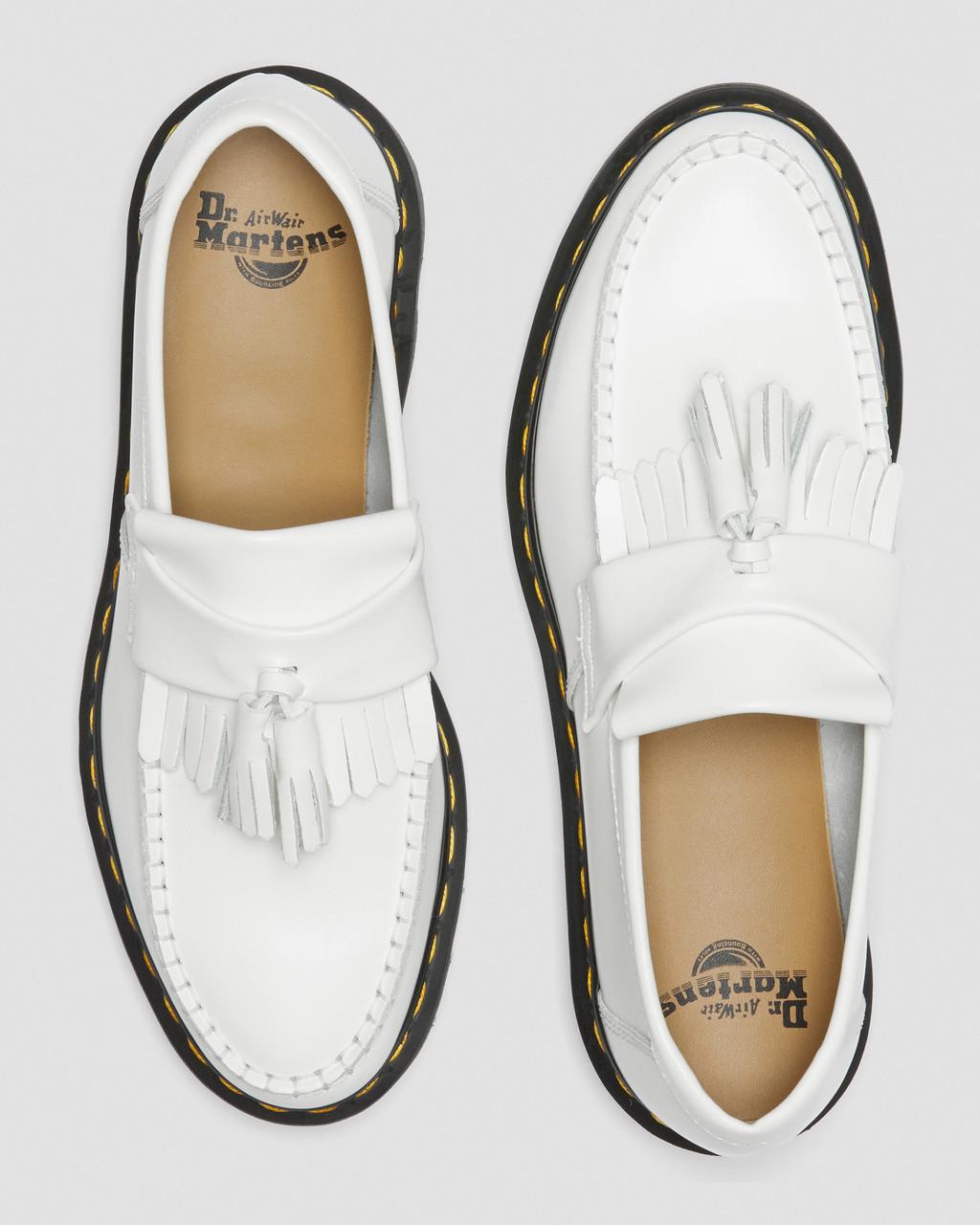 Mocasines Dr Martens Adrian Yellow Stitch Leather Tassel Mujer Blancos | 46530044