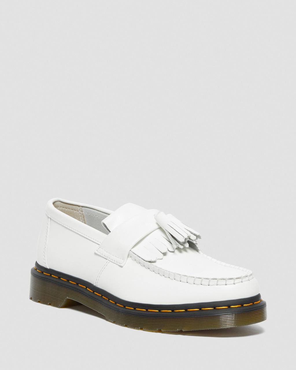 Mocasines Dr Martens Adrian Yellow Stitch Leather Tassel Mujer Blancos | 46530044