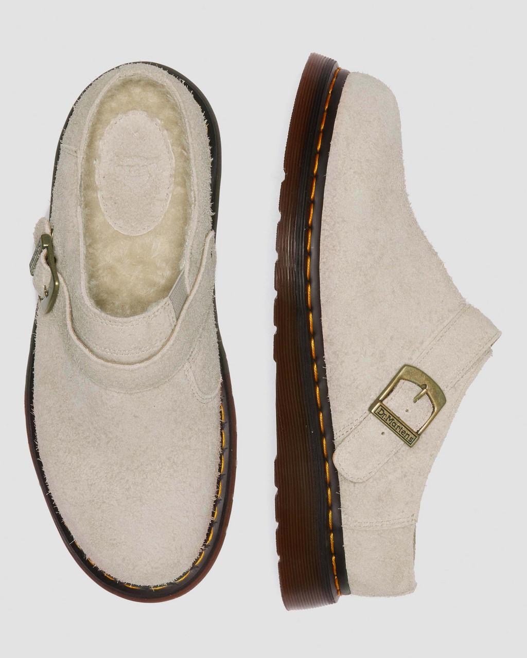 Mulas Dr Martens Isham Faux Shearling Lined Suede Slingback Hombre Beige | 74355589