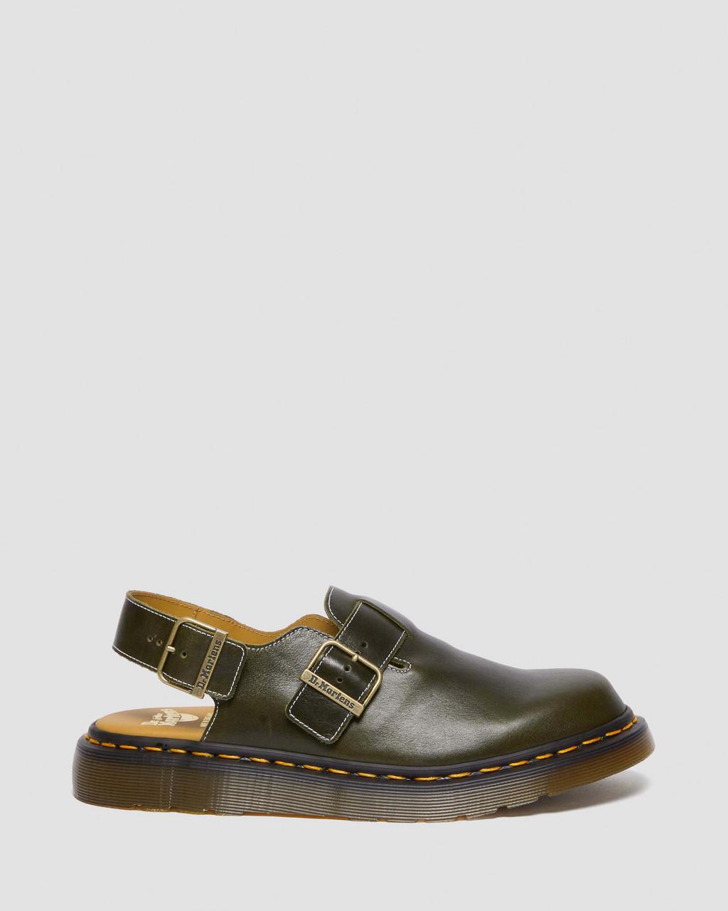 Mulas Dr Martens Jorge Made in England Classic Leather Slingback Mujer Verde Oliva | 40791621