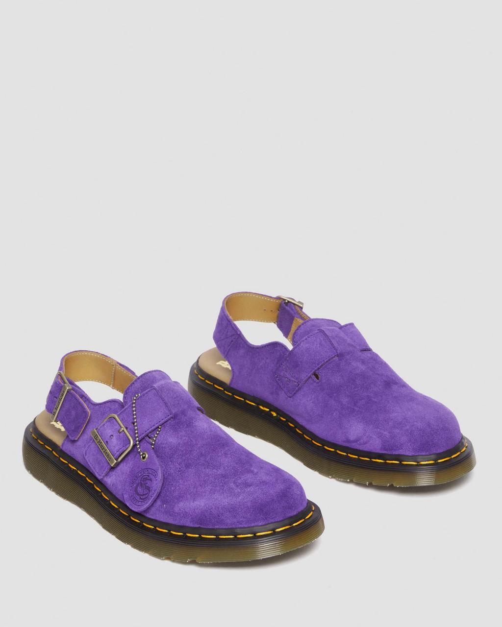 Mulas Dr Martens Jorge Made in England Suede Slingback Hombre Morados | 91230998