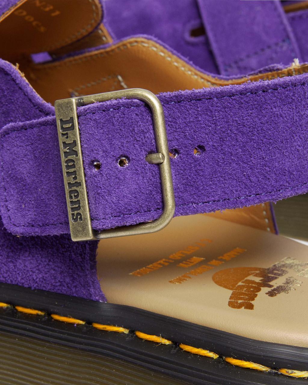 Mulas Dr Martens Jorge Made in England Suede Slingback Hombre Morados | 91230998