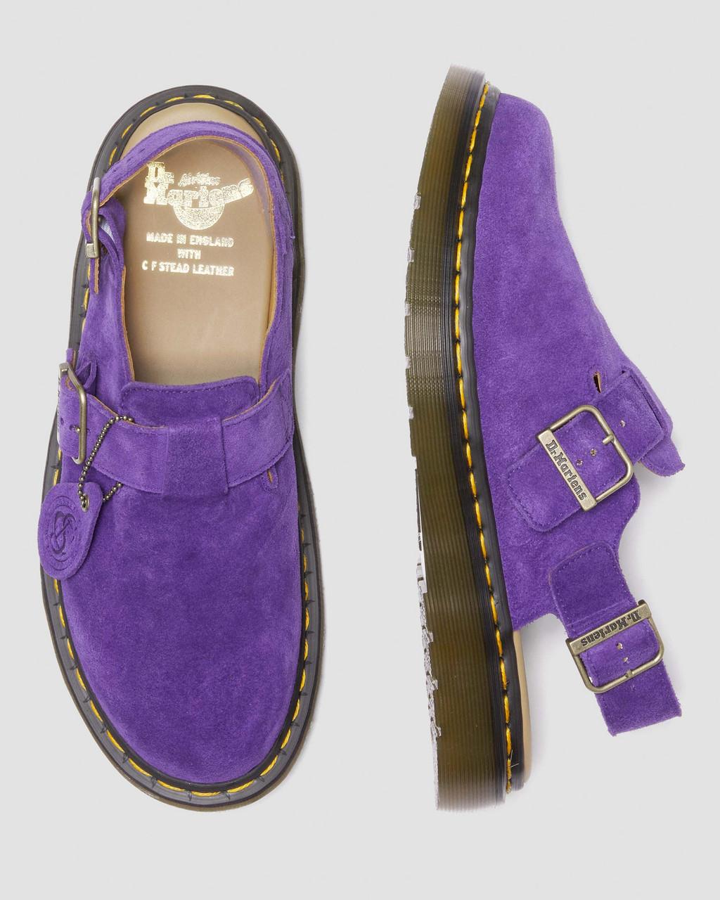 Mulas Dr Martens Jorge Made in England Suede Slingback Hombre Morados | 91230998