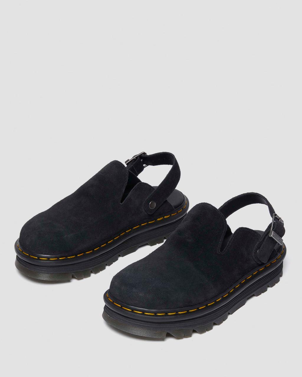 Mulas Dr Martens Zebzag Suede Slingback Platform Mujer Negros | 13990826