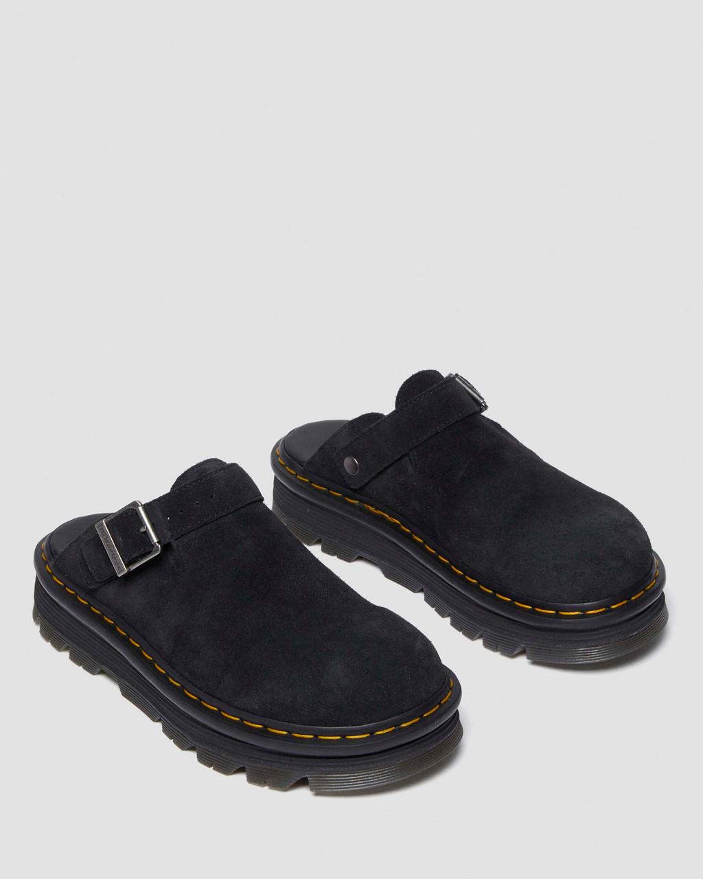 Mulas Dr Martens Zebzag Suede Slingback Platform Mujer Negros | 13990826