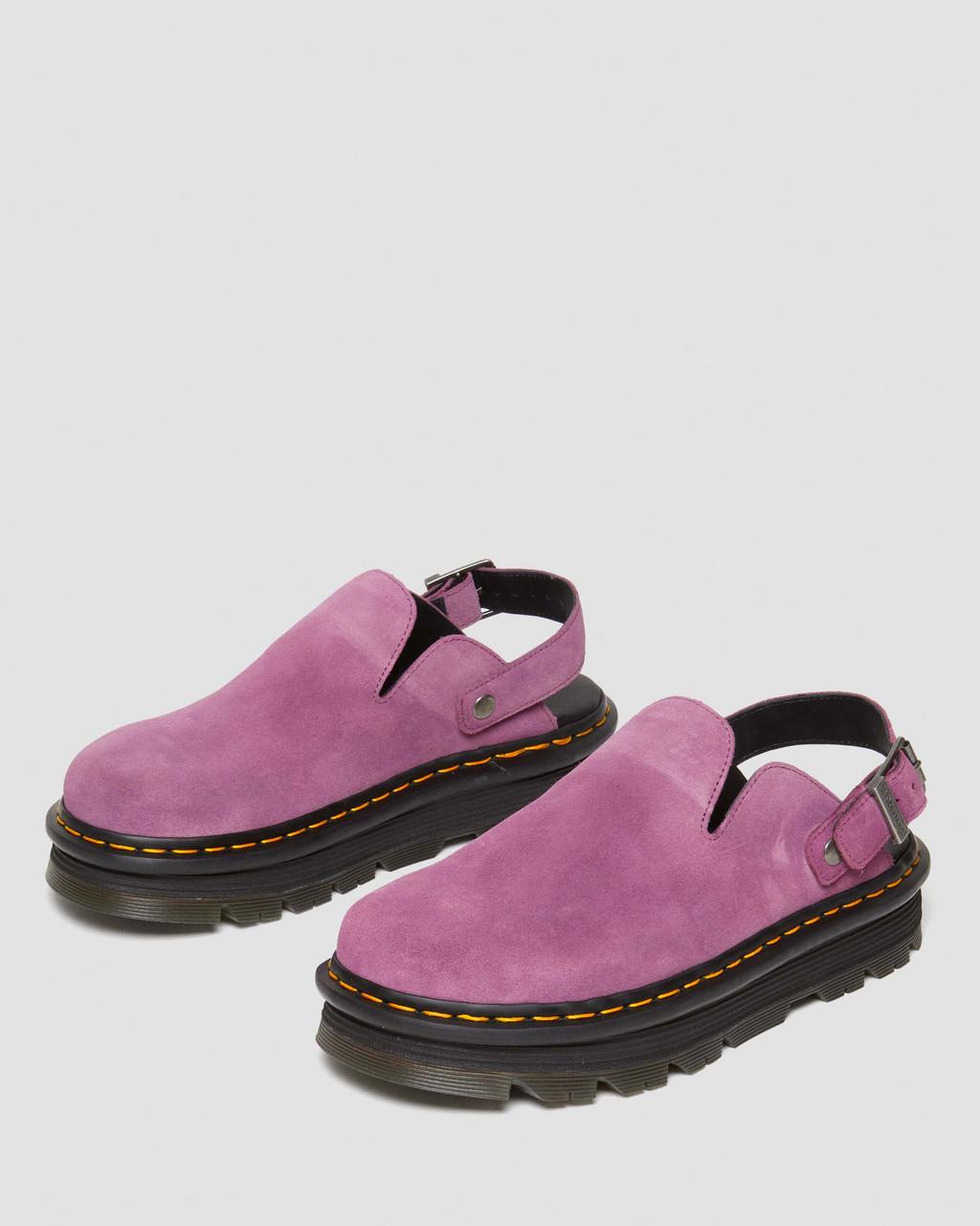 Mulas Dr Martens Zebzag Suede Slingback Platform Hombre Morados | 61972152