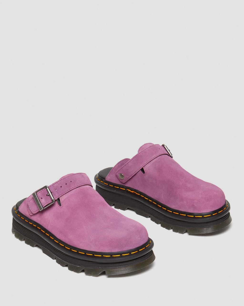 Mulas Dr Martens Zebzag Suede Slingback Platform Hombre Morados | 61972152