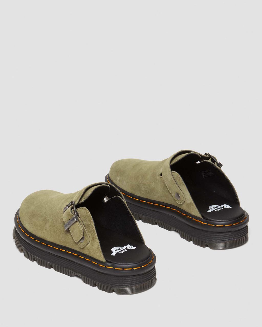 Mulas Dr Martens Zebzag Suede Slingback Platform Mujer Verde Oliva | 89969784