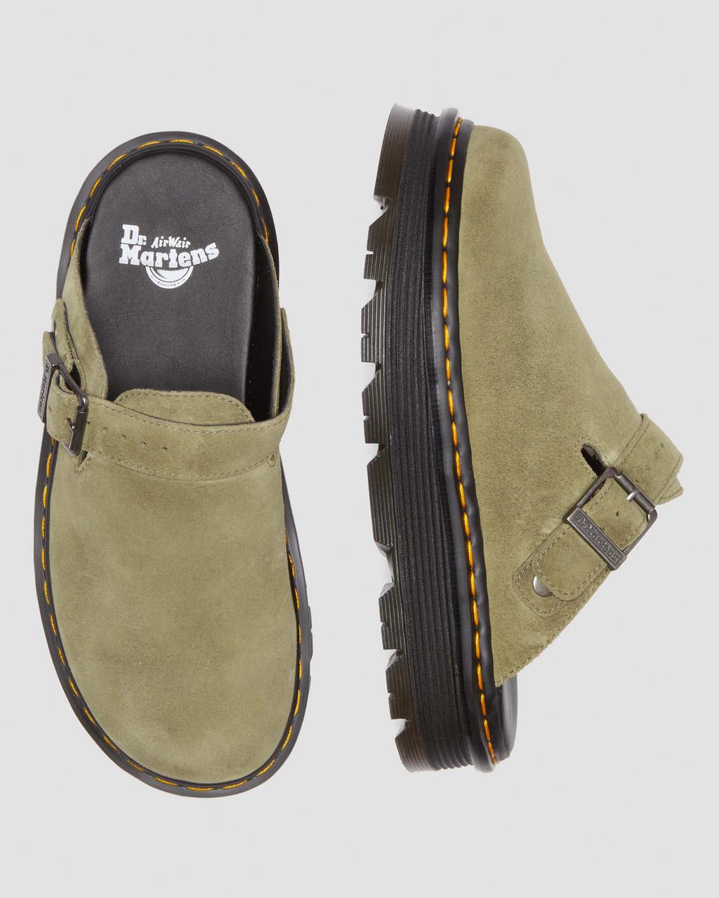 Mulas Dr Martens Zebzag Suede Slingback Platform Mujer Verde Oliva | 89969784