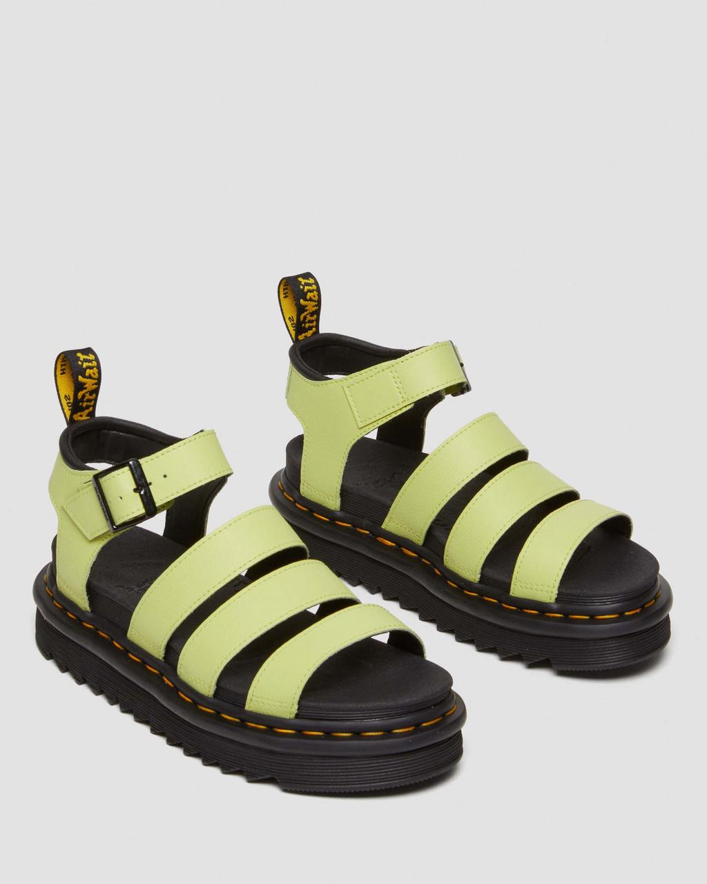 Sandalias Dr Martens Blaire Athena Leather Strap Mujer Verdes | 43934514
