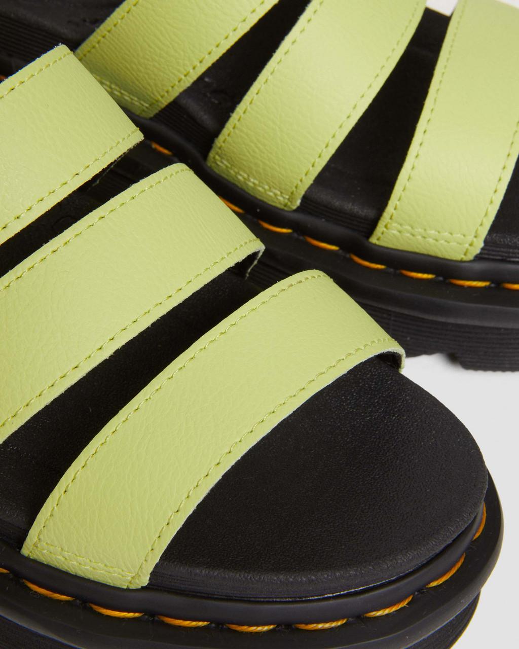 Sandalias Dr Martens Blaire Athena Leather Strap Mujer Verdes | 43934514