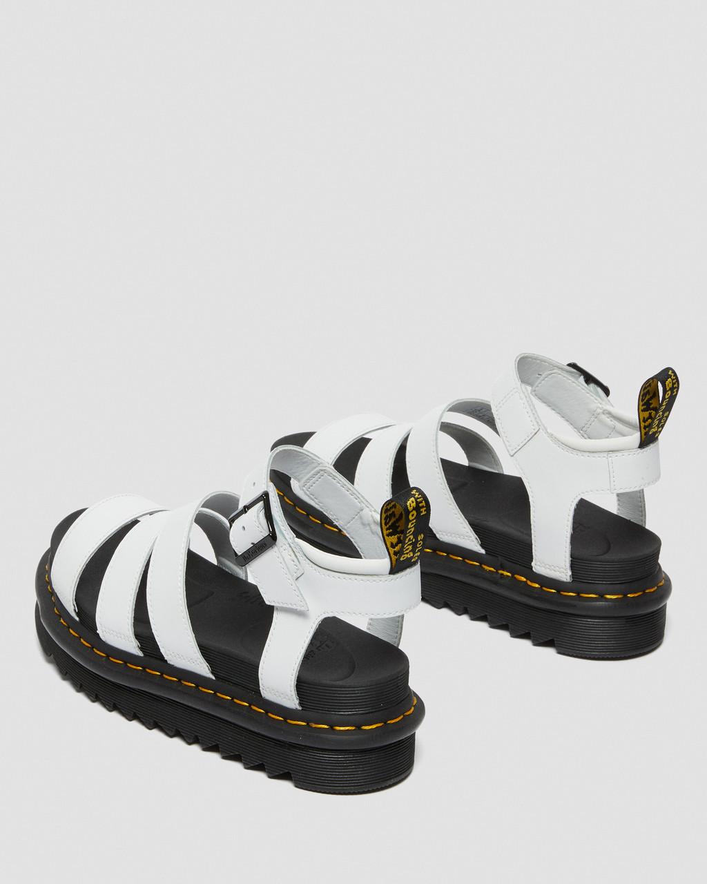 Sandalias Dr Martens Blaire Hydro Leather Strap Mujer Blancos | 36703067