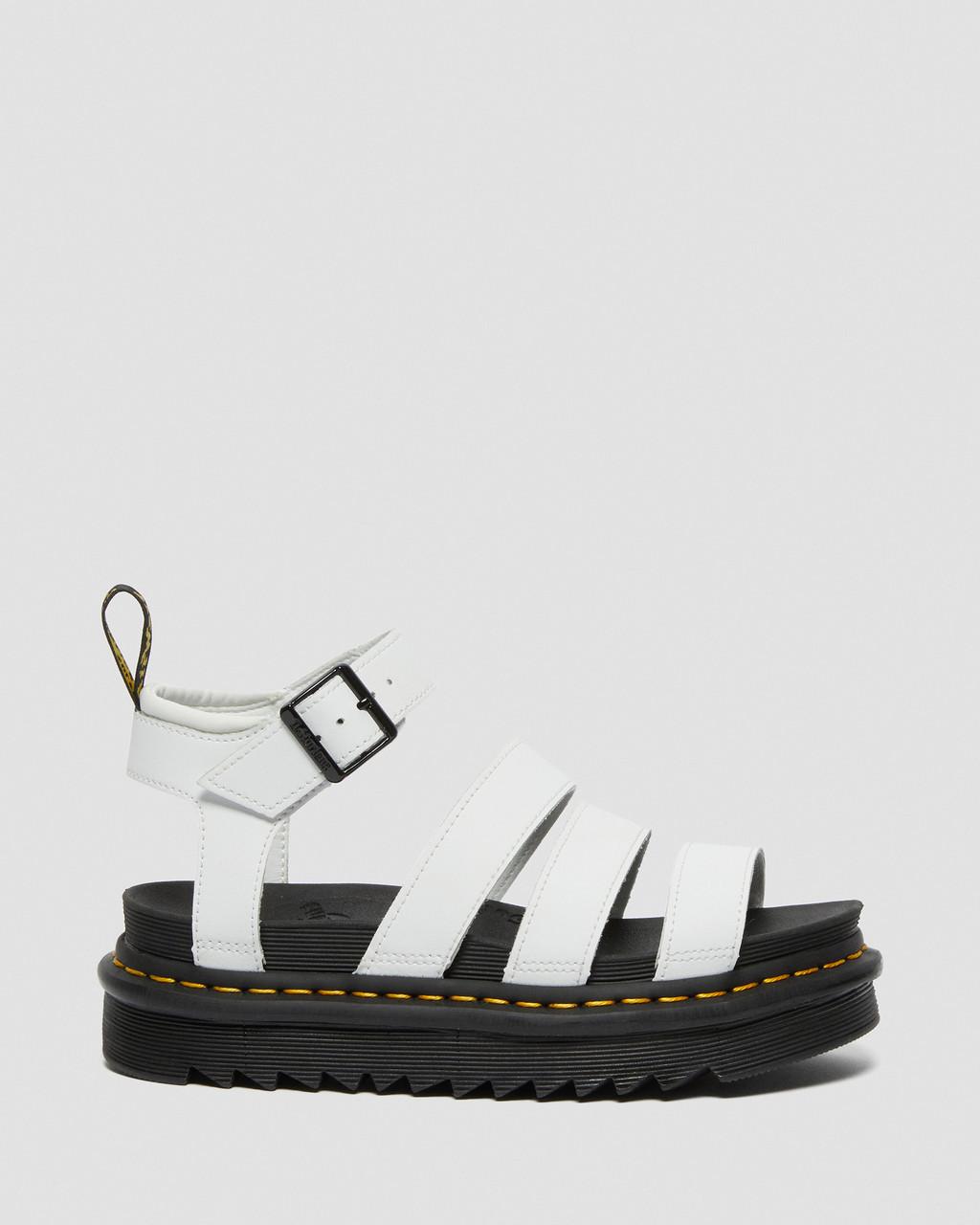 Sandalias Dr Martens Blaire Hydro Leather Strap Mujer Blancos | 36703067