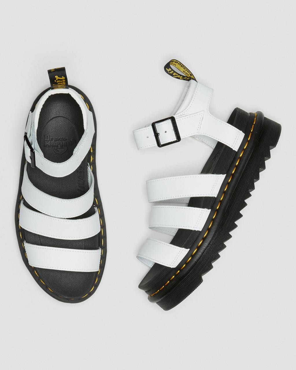 Sandalias Dr Martens Blaire Hydro Leather Strap Mujer Blancos | 36703067