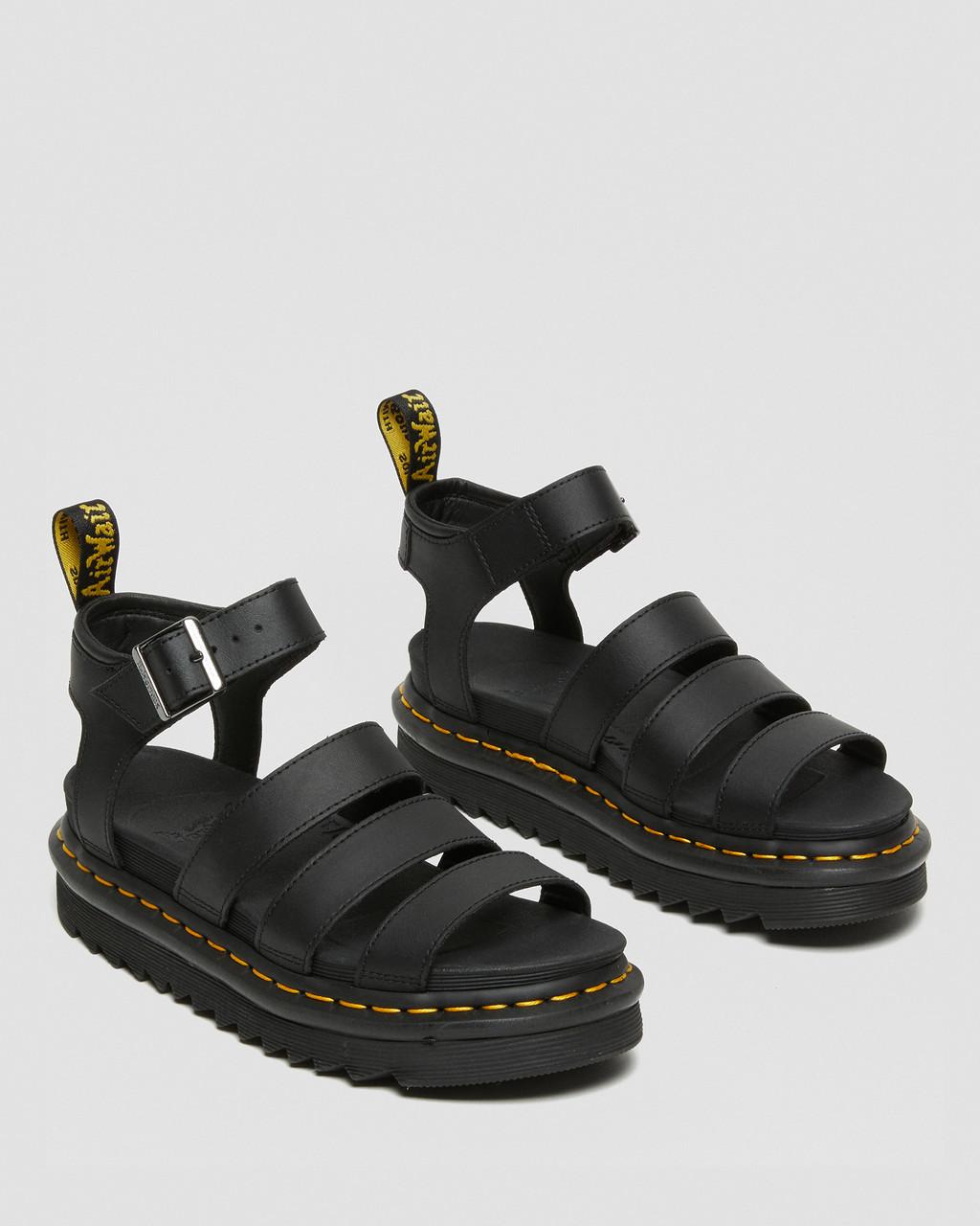 Sandalias Dr Martens Blaire Hydro Leather Strap Mujer Negros | 29230816