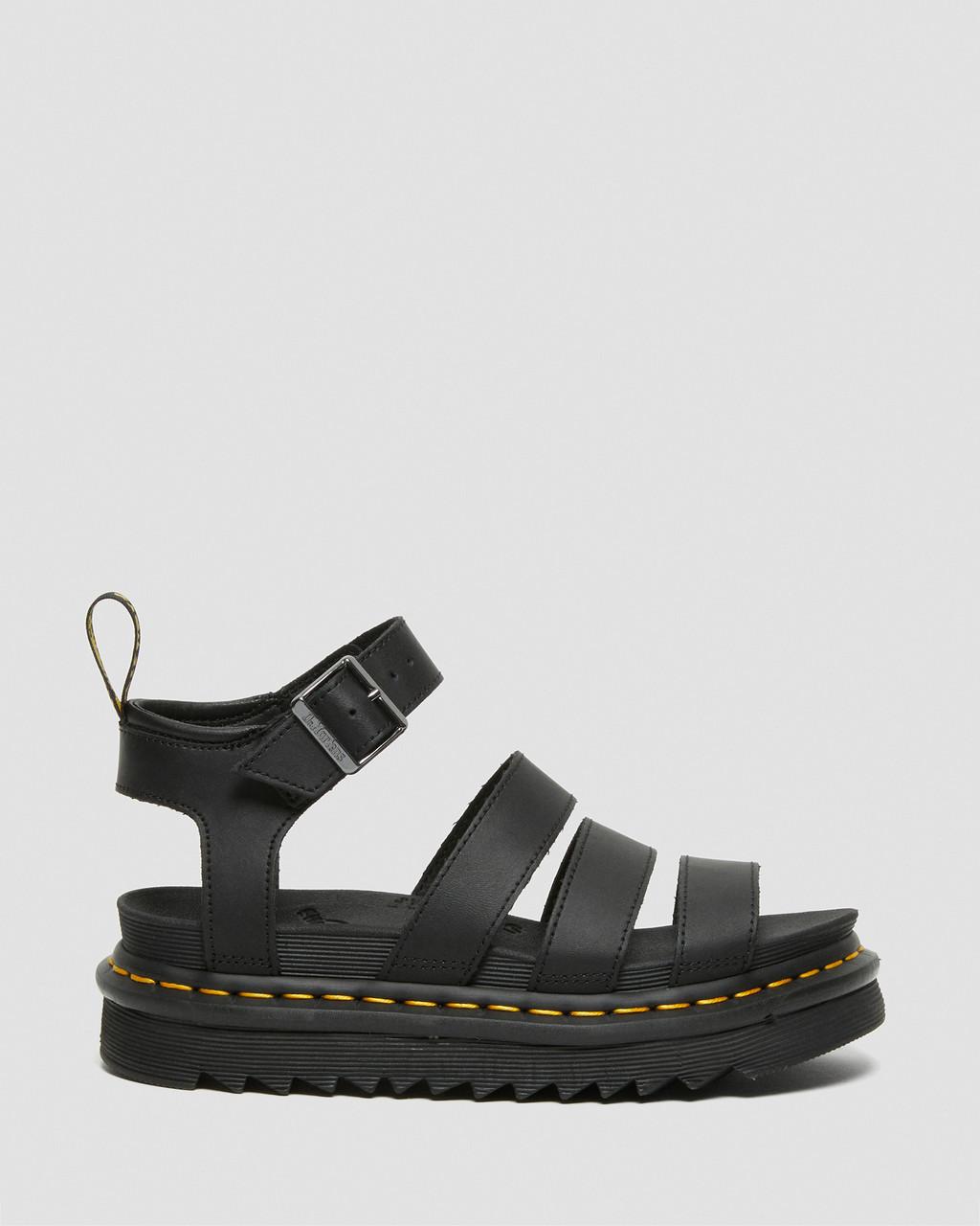 Sandalias Dr Martens Blaire Hydro Leather Strap Mujer Negros | 29230816