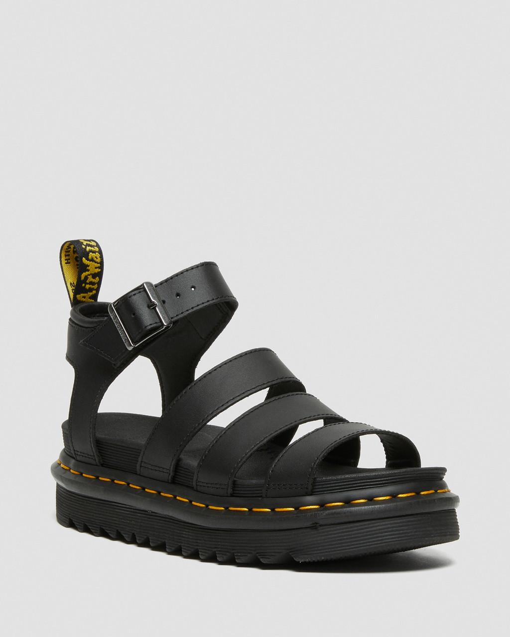 Sandalias Dr Martens Blaire Hydro Leather Strap Mujer Negros | 29230816