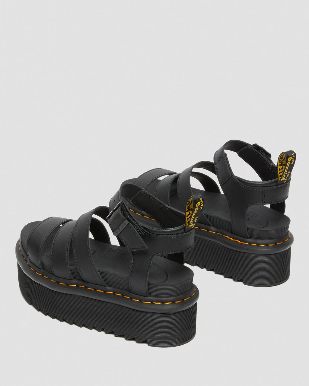 Sandalias Dr Martens Blaire Hydro Leather Platform Strap Mujer Negros | 47340164