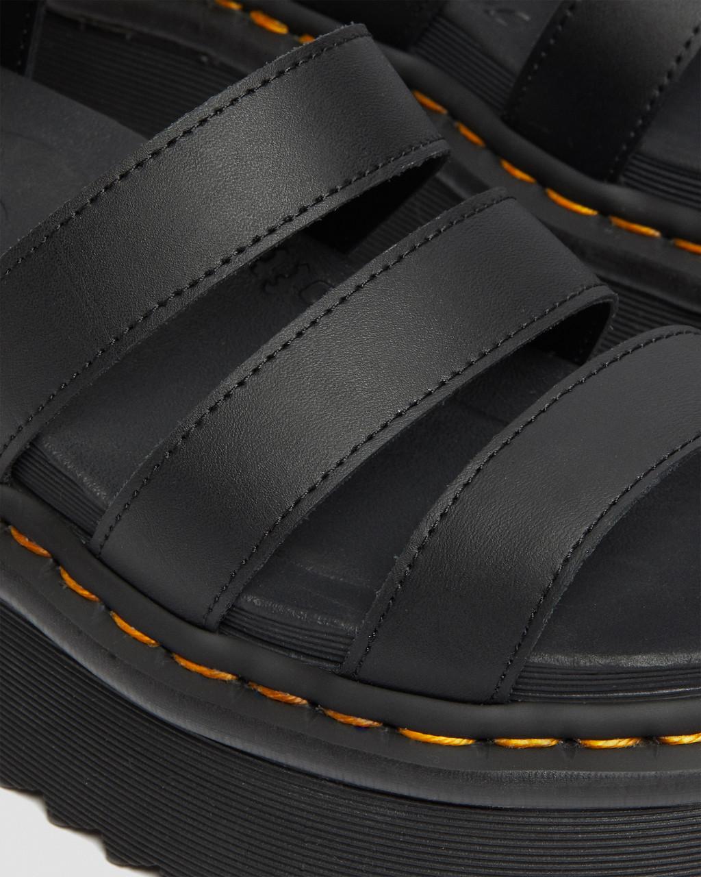 Sandalias Dr Martens Blaire Hydro Leather Platform Strap Mujer Negros | 47340164