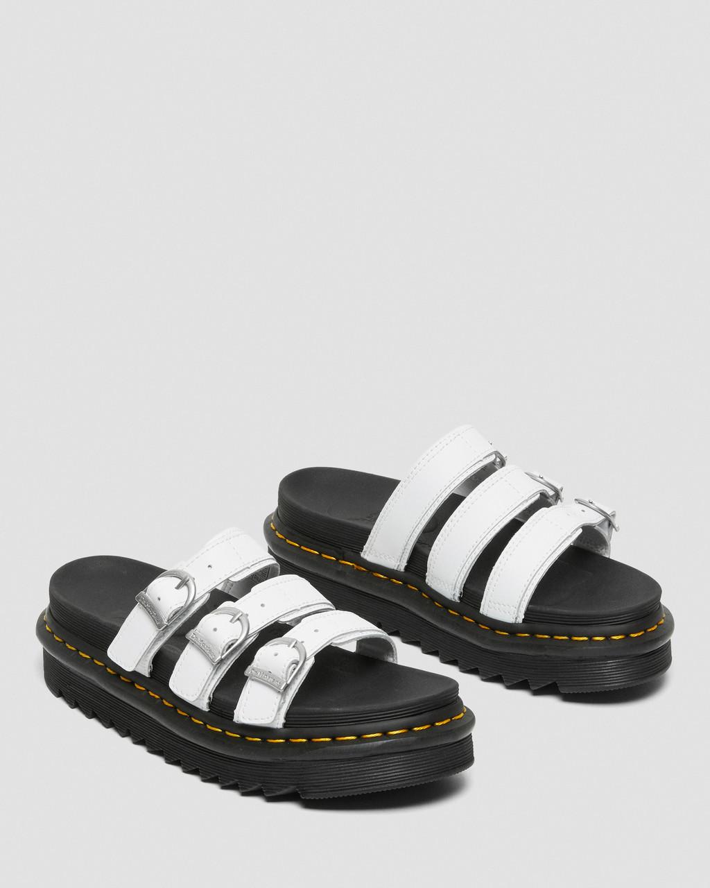 Sandalias Dr Martens Blaire Leather Slide Mujer Blancos | 21651580