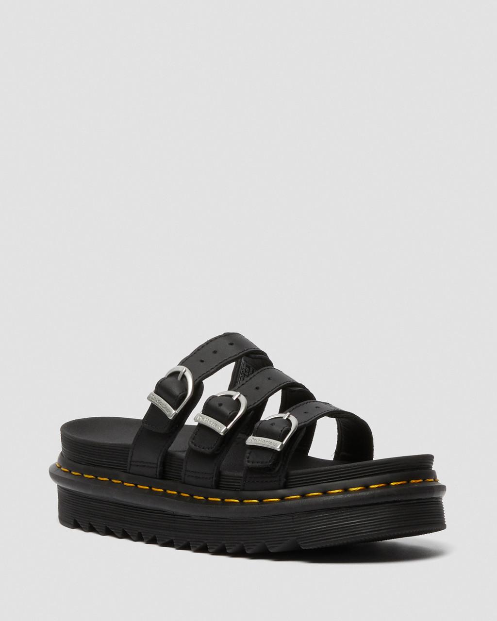 Sandalias Dr Martens Blaire Leather Slide Mujer Negros | 53520910