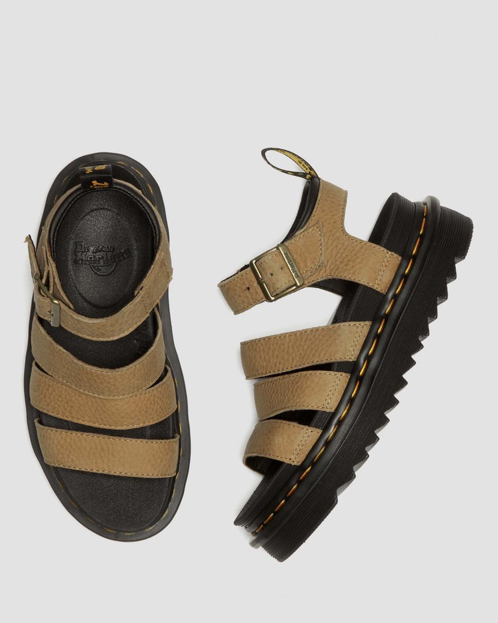Sandalias Dr Martens Blaire Tumbled Nubuck Leather Mujer Marrom | 66183898