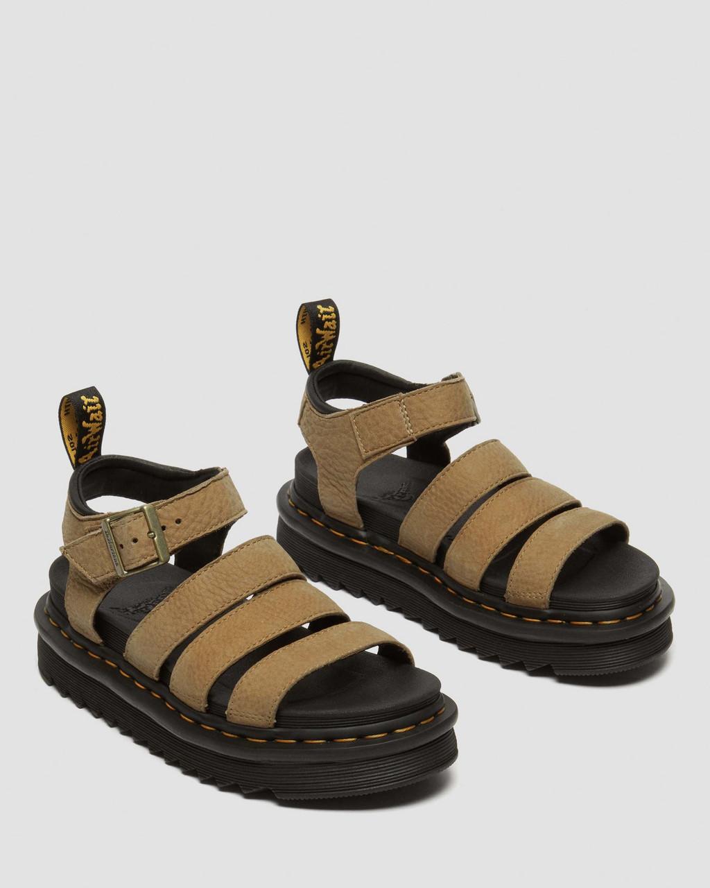 Sandalias Dr Martens Blaire Tumbled Nubuck Leather Mujer Marrom | 66183898