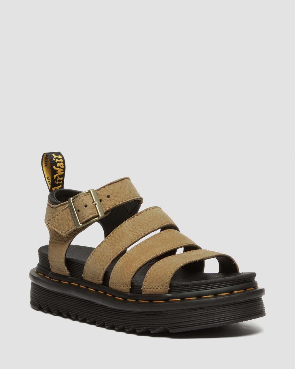 Sandalias Dr Martens Blaire Tumbled Nubuck Leather Mujer Marrom | 66183898