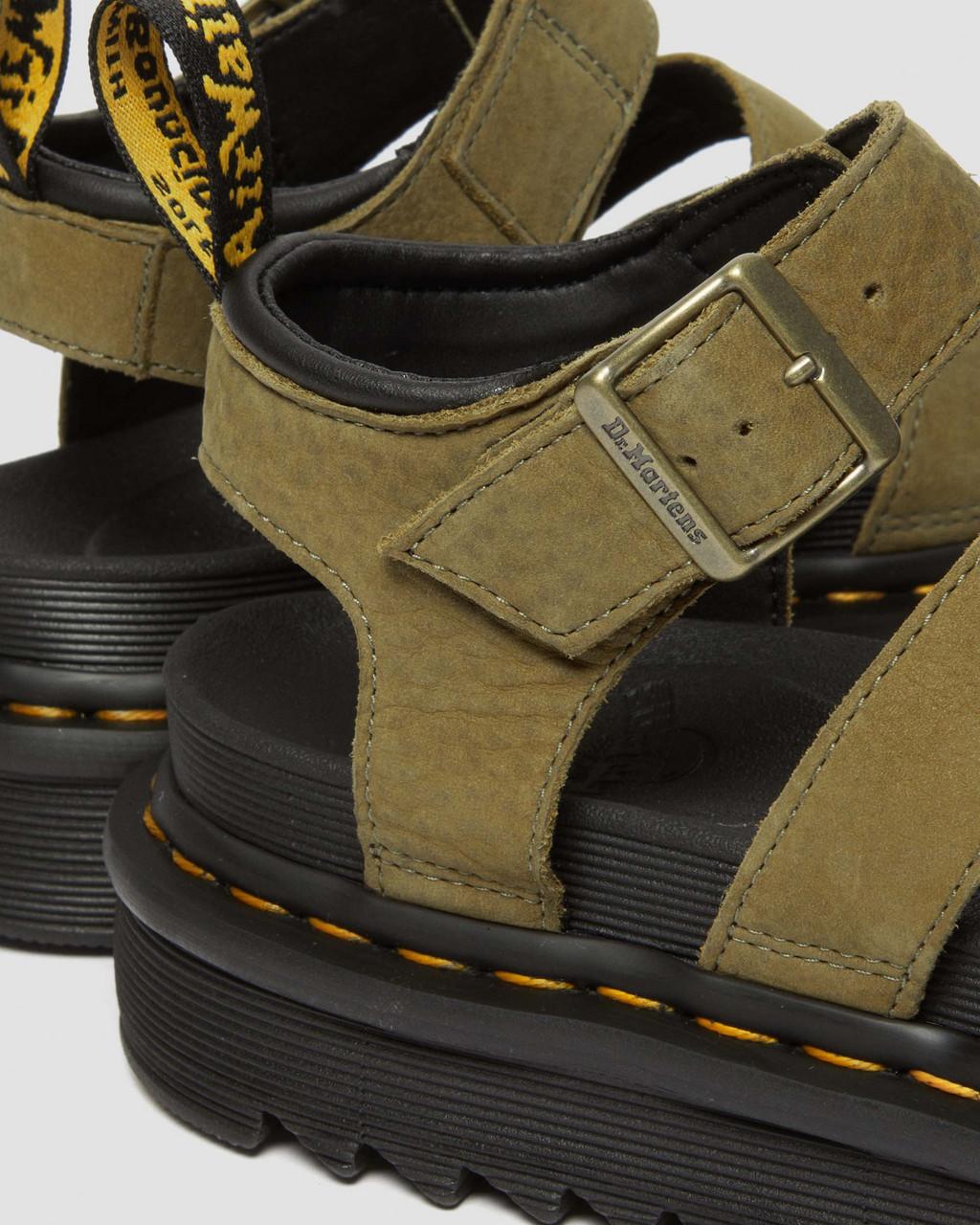 Sandalias Dr Martens Blaire Tumbled Nubuck Leather Mujer Verde Oliva | 15863719