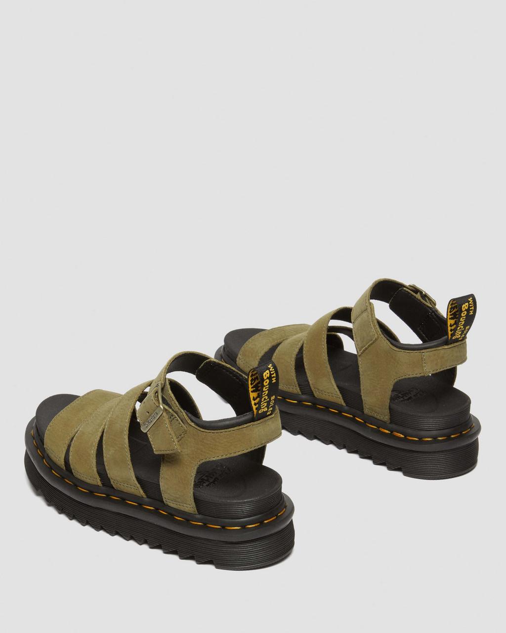 Sandalias Dr Martens Blaire Tumbled Nubuck Leather Mujer Verde Oliva | 15863719