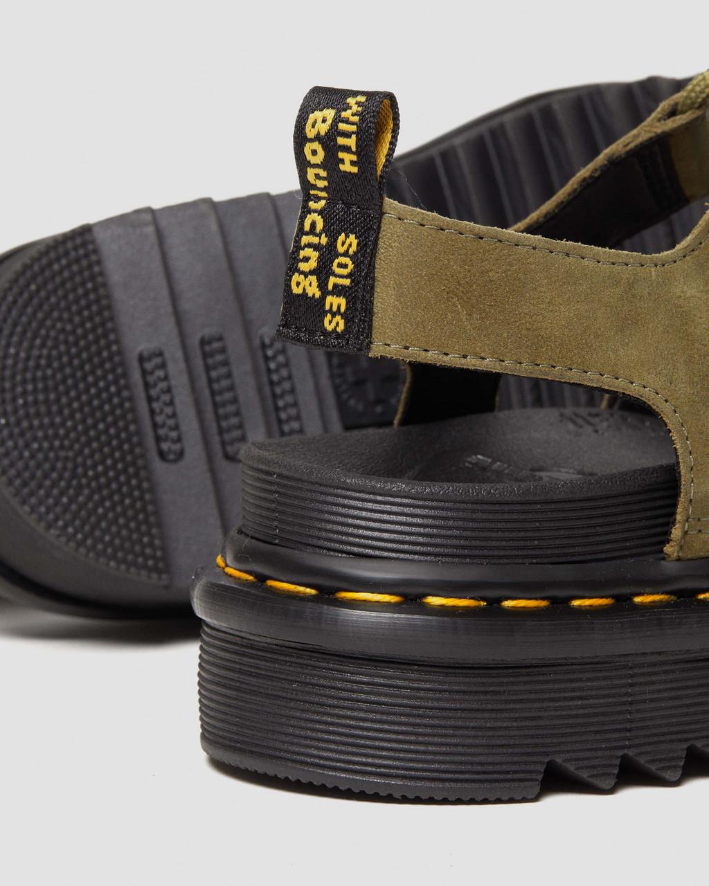 Sandalias Dr Martens Nartilla Tumbled Nubuck Leather Gladiator Mujer Verde Oliva | 73199079