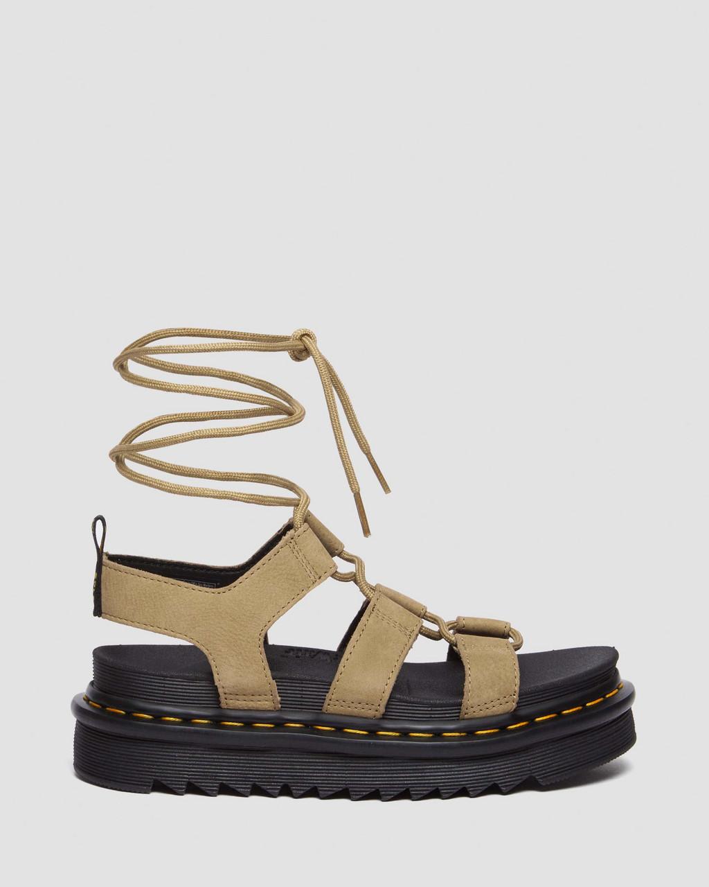 Sandalias Dr Martens Nartilla Tumbled Nubuck Leather Gladiator Mujer Marrom | 71223837