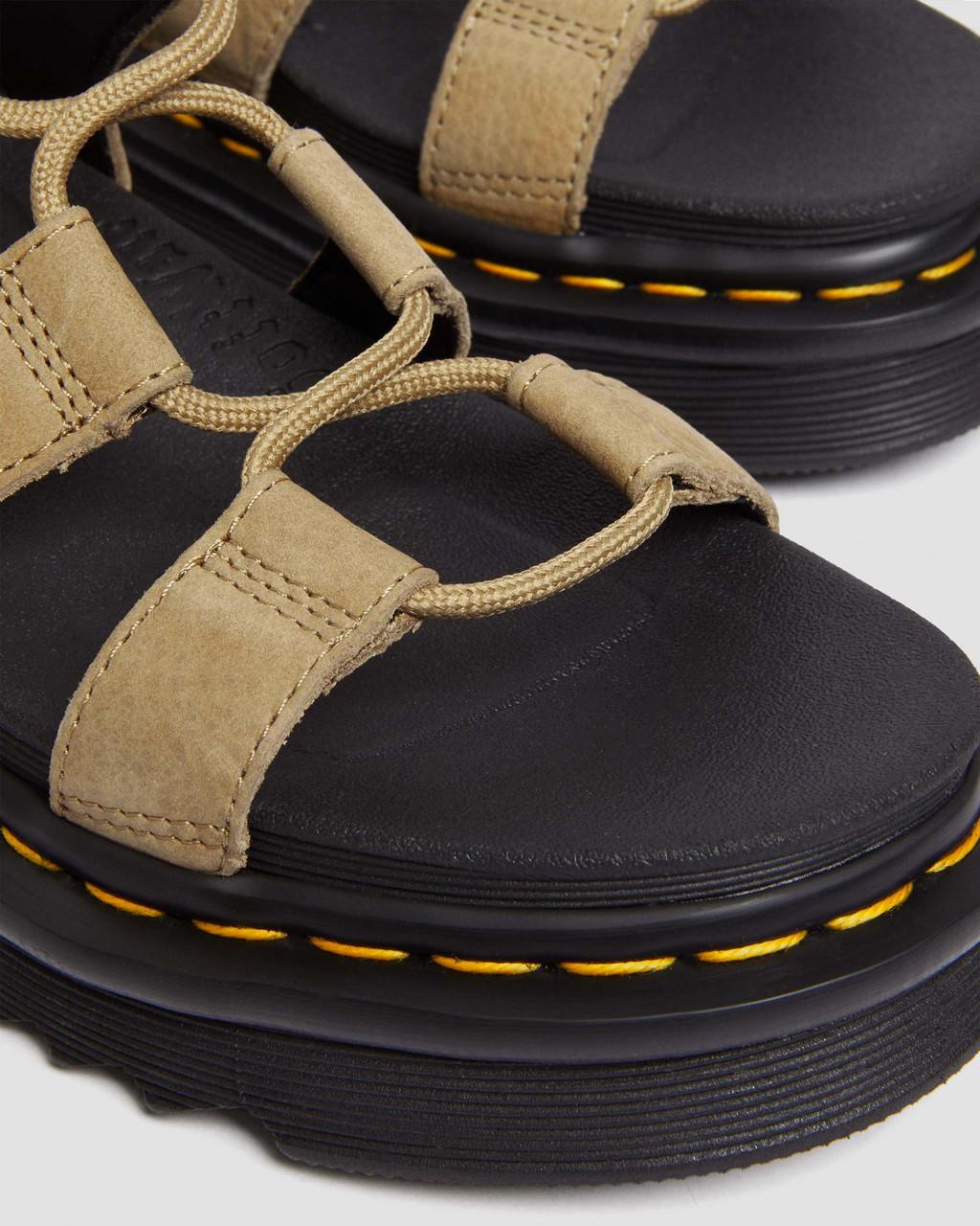 Sandalias Dr Martens Nartilla Tumbled Nubuck Leather Gladiator Mujer Marrom | 71223837